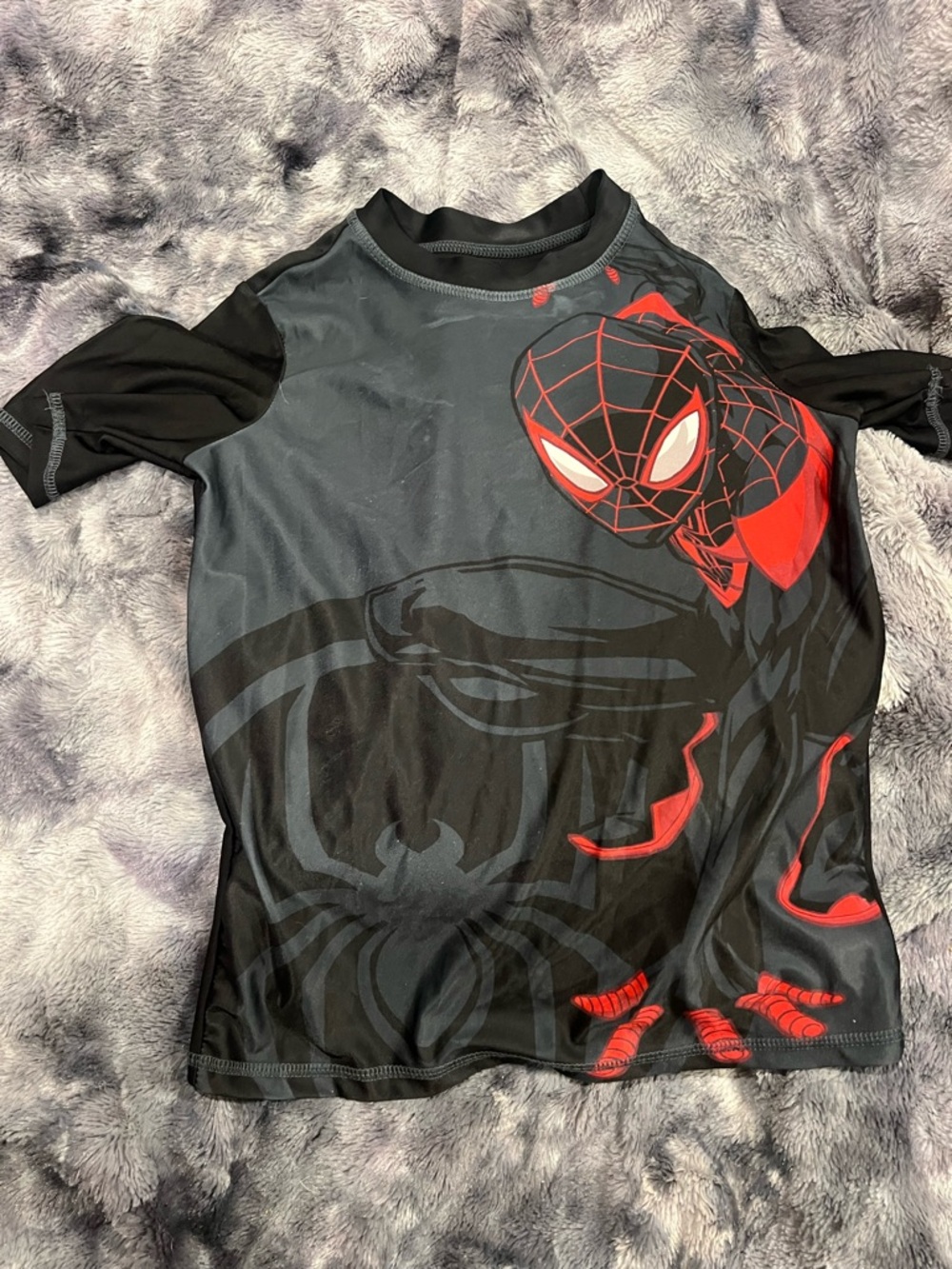 Kids Spider-Man Black & Red Short Sleeve Top